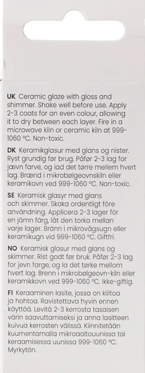 Prikket Keramik Glasur - 999-1060 C - Dækkende - Figaro - 60 ML