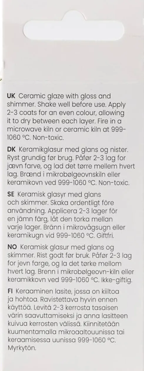 Prikket Keramik Glasur - 999-1060 C - Dækkende - Yellow Haze - 60 ML