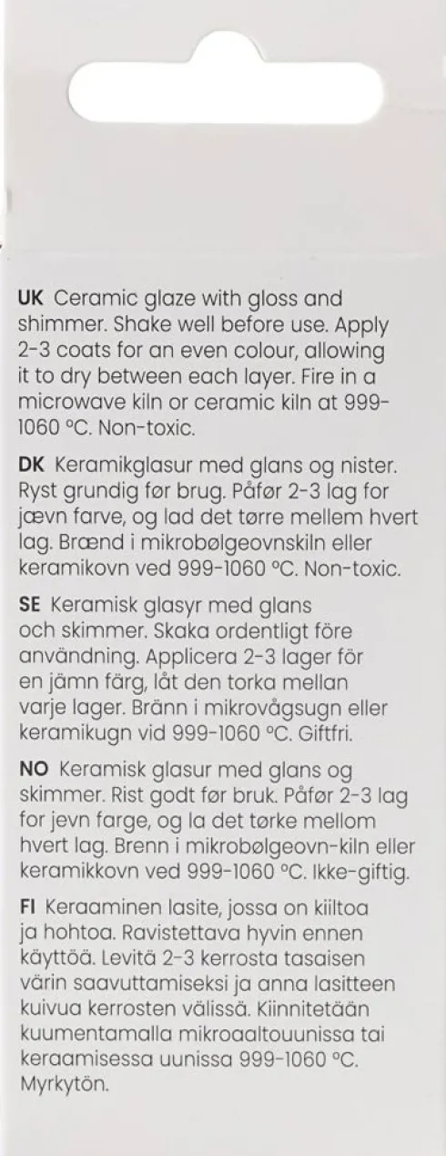 Prikket Keramik Glasur - 999-1060 C - Dækkende - Pinky - 60 ML