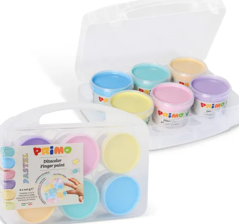 Primo - Fingermaling 6 Bøtter - Pastel
