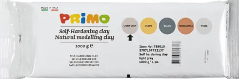 Primo Ler - Selvhærdende Ler - Lys Grå - 12X1000 G
