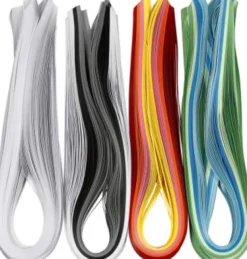 Quillingpapir - L 78 CM - B 5 MM - 120 G - Assorterede Farver - 12X100 Stk