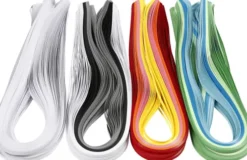 Quillingpapir - L 78 CM - B 5 MM - 120 G - Assorterede Farver - 12X100 Stk