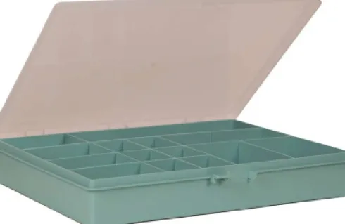 Raaco - Opbevaringsboks Med 14 Rum - 55X33,2X25,4 CM - Turkis