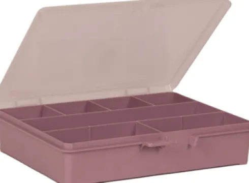 Raaco - Opbevaringsboks Med 7 Rum - 40X17,9X15,1 CM - Mørk Rosa