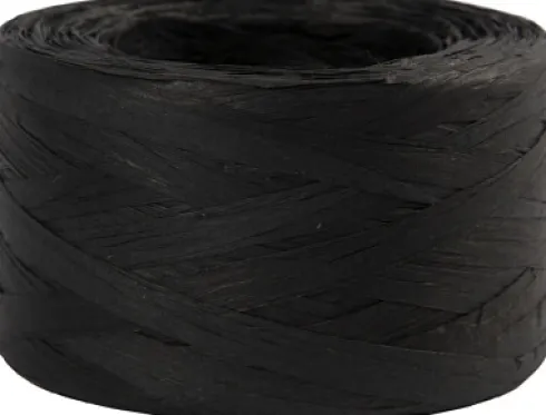 Raffia Papirgarn - B 7-8 MM - Sort - 100 M