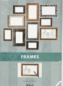 Rammer - Str. 26,2X18,5 CM - Metallicfarver - 16 Assorterede Ark