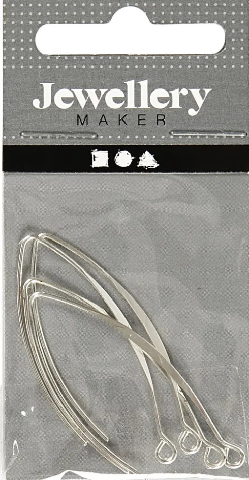 Ørebøjle - H 42 MM - Hulstr. 2 MM - Forsølvet - 4 Stk