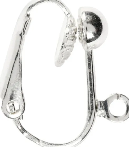 Øreclips - L 16,5 MM - B 1,5 MM - Hulstr. 1,6 MM - Forsølvet - 40 Stk