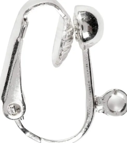 Øreclips - L 16,5 MM - B 1,5 MM - Hulstr. 1,6 MM - Forsølvet - 6 Stk