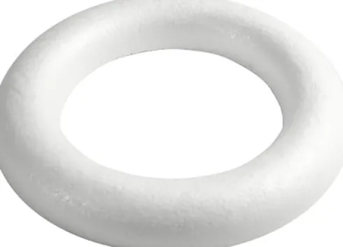 Ring Med Flad Bagside - Str. 35 CM - Tykkelse 46 MM - Hvid - 1 Stk