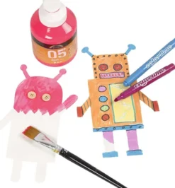 Robotter - H 22,5-24 CM - B 15-16 CM - 230 G - Hvid - 16 Stk
