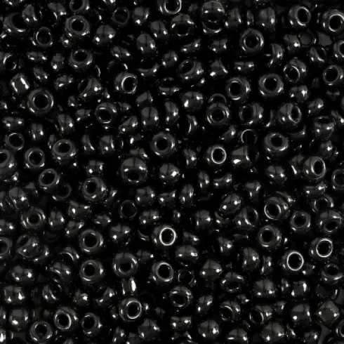 Rocaiperler - Glasperler - Ø 3 MM Hul 0,6-1,0 MM - Sort - 500 G