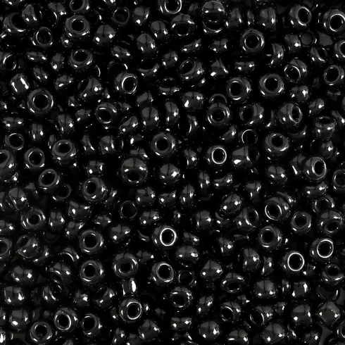 Rocaiperler - Glasperler - Ø 3 MM Hul 0,6-1,0 MM - Sort - 500 G