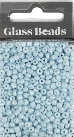 Rocaiperler - Glasperler - Ø 3 MM Hul 0,6-1,0 MM - Lys Blå - 25 G