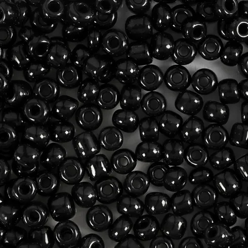 Rocaiperler - Glasperler - Ø 4 MM Hul 0,9-1,2 MM - Sort - 25 G