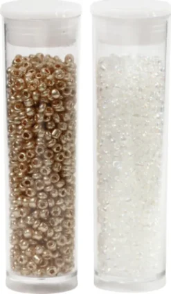 Rocaiperler - Glasperler - Ø 1,7 MM Hul 0,5-0,8 MM - Hvid - 2X7 G