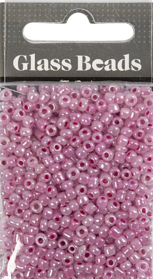 Rocaiperler - Glasperler - Ø 3 MM Hul 0,6-1,0 MM - Pink - 25 G