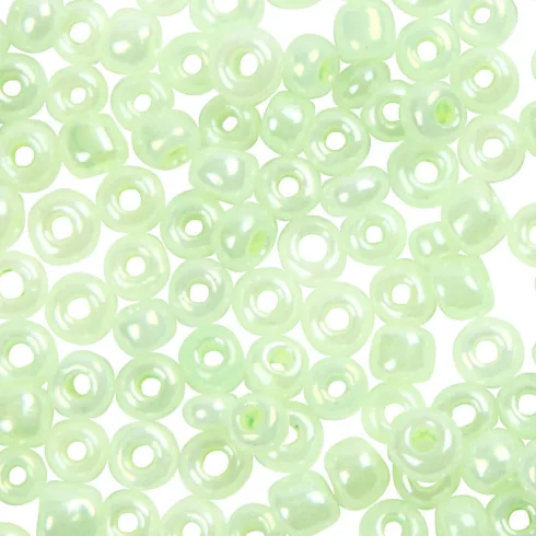 Rocaiperler - Glasperler - Ø 3 MM Hul 0,6-1,0 MM - Soft Grøn - 25 G