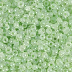 Rocaiperler - Glasperler - Ø 3 MM Hul 0,6-1,0 MM - Soft Grøn - 25 G