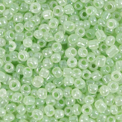 Rocaiperler - Glasperler - Ø 3 MM Hul 0,6-1,0 MM - Soft Grøn - 25 G