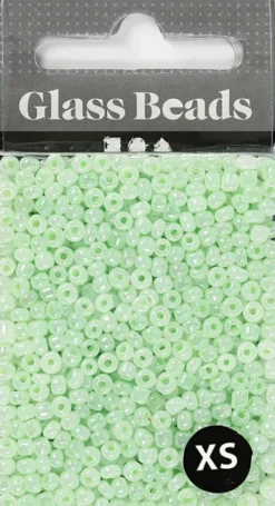 Rocaiperler - Glasperler - Ø 3 MM Hul 0,6-1,0 MM - Soft Grøn - 25 G