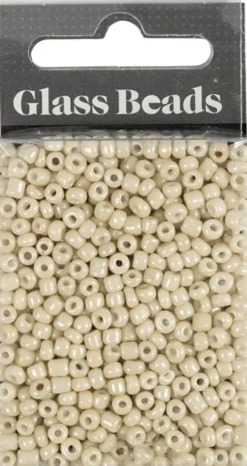 Rocaiperler - Glasperler - Ø 3 MM Hul 0,6-1,0 MM - Off White - 25 G