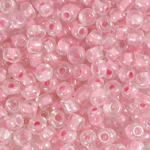 Rocaiperler - Glasperler - Ø 4 MM Hul 0,9-1,2 MM - Rosa Kerne - 25 G