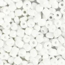 Rocaiperler - Glasperler - Ø 4 MM Hul 0,9-1,2 MM - Hvid Perlemor - 25 G