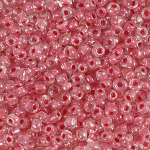 Rocaiperler - Glasperler - Ø 3 MM Hul 0,6-1,0 MM - Pink Kerne - 25 G