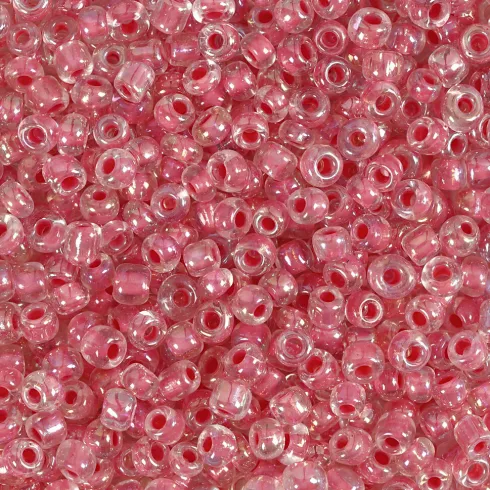 Rocaiperler - Glasperler - Ø 3 MM Hul 0,6-1,0 MM - Pink Kerne - 25 G