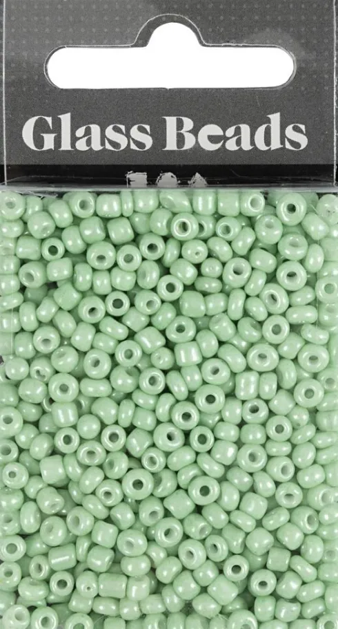 Rocaiperler - Ø 3 MM - Str. 8/0 - Hulstr. 0,6-1,0 MM - Lys Grøn - 25 G