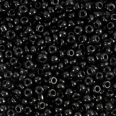 Rocaiperler - Ø 3 MM - Str. 8/0 - Hulstr. 0,6-1,0 MM - Sort - 25 G