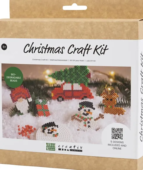 Rør Perler Julepynt DIY Kit - Bil - Rensdyr - Snemand - Nisse - Nabbi Biobeads