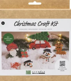 Rør Perler Julepynt DIY Kit - Bil - Rensdyr - Snemand - Nisse - Nabbi Biobeads