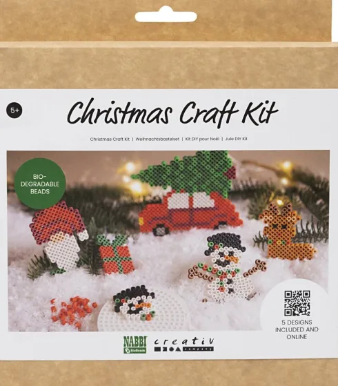 Rør Perler Julepynt DIY Kit - Bil - Rensdyr - Snemand - Nisse - Nabbi Biobeads
