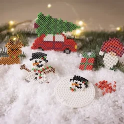 Rør Perler Julepynt DIY Kit - Bil - Rensdyr - Snemand - Nisse - Nabbi Biobeads