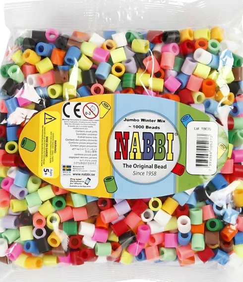 Rør Perler Til Perleplader - Jumbo - Suppleringsfarver - 1000 Stk. - Nabbi