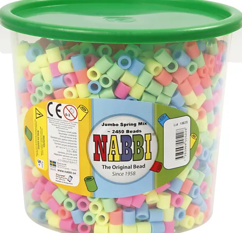 Rør Perler Til Perleplader - Jumbo - Pastelfarver - 2450 Stk. - Nabbi
