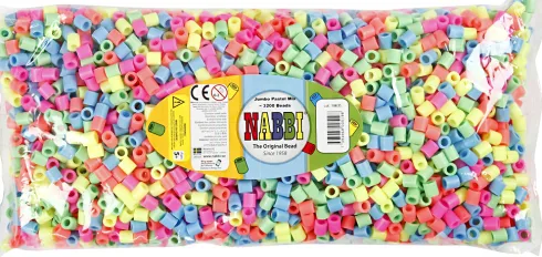 Rør Perler Til Perleplader - Jumbo - Pastelfarver - 3200 Stk. - Nabbi