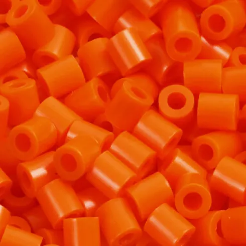 Rør Perler Til Perleplader - Medium - Klar Orange - 1100 Stk. - Nabbi