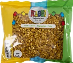 Rør Perler Til Perleplader - Medium - Guld - 6000 Stk. - Nabbi