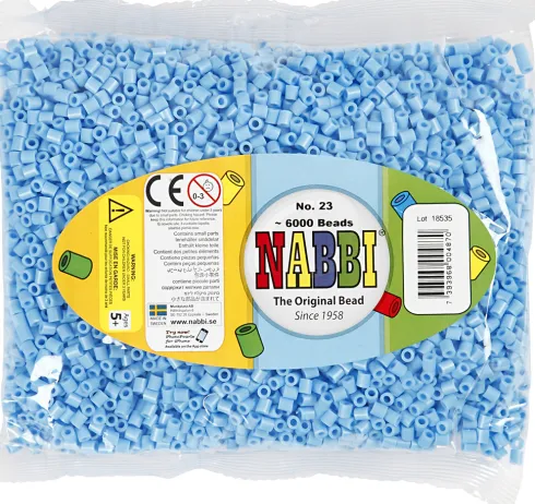 Rør Perler Til Perleplader - Medium - Blå Pastel - 6000 Stk. - Nabbi