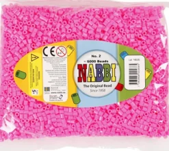 Rør Perler Til Perleplader - Medium - Rosa - 6000 Stk. - Nabbi