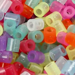 Rør Perler Til Perleplader - Medium - Glitterfarver - 1100 Stk. - Nabbi