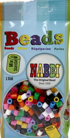 Rør Perler Til Perleplader - Medium - Standardfarver - 1100 Stk. - Nabbi