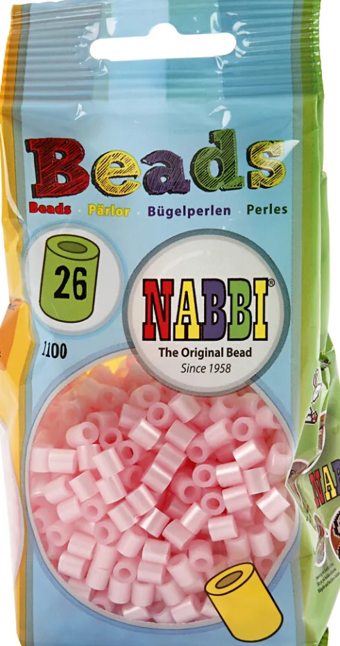 Rør Perler Til Perleplader - Medium - Rosa Perlemor - 1100 Stk. - Nabbi