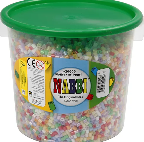 Rør Perler Til Perleplader - Medium - Perlemorsfarver - 20000 Stk. - Nabbi