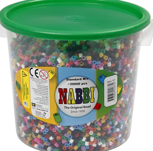 Rør Perler Til Perleplader - Medium - Standardfarver - 20000 Stk. - Nabbi