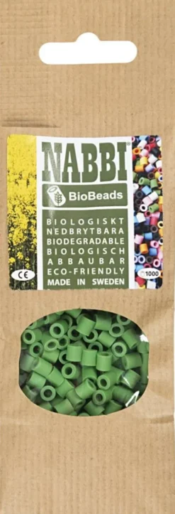 Rør Perler Til Perleplader - Medium - Grøn - 1000 Stk. - Nabbi Biobeads